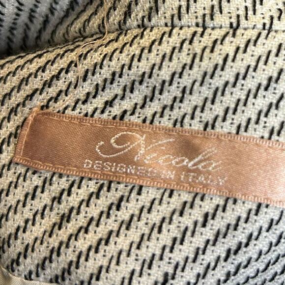 NICOLA Made In Italy Black & White Blazer Jacket Size 14 - Picture 3 of 4